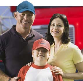 trucker and family